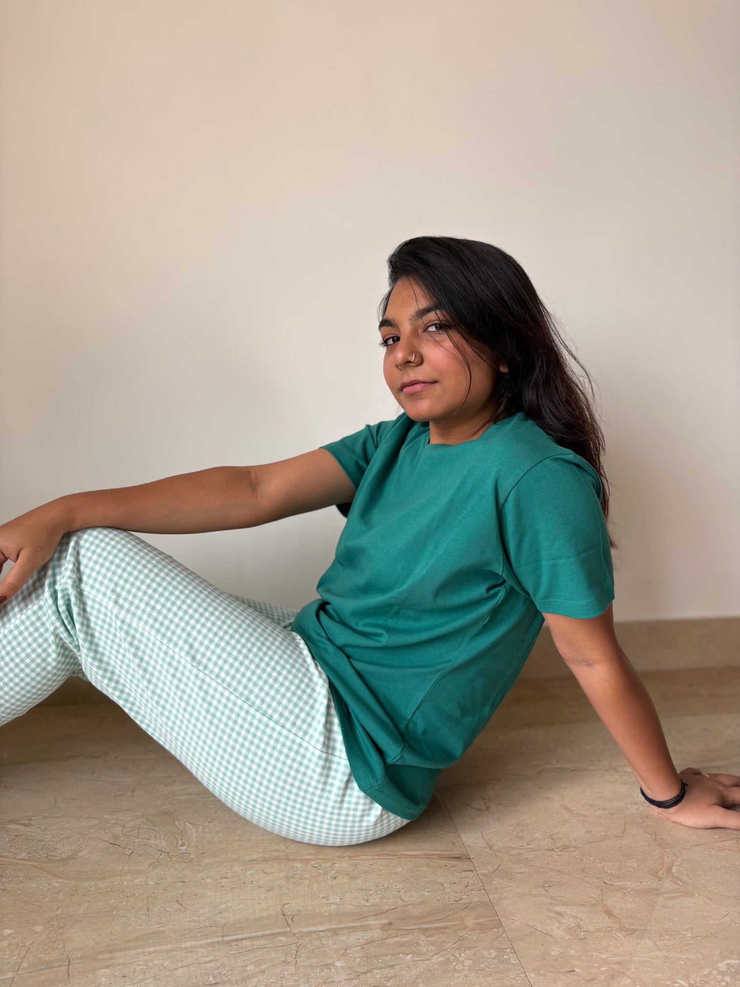 MINTY CHECKS(Pant set)