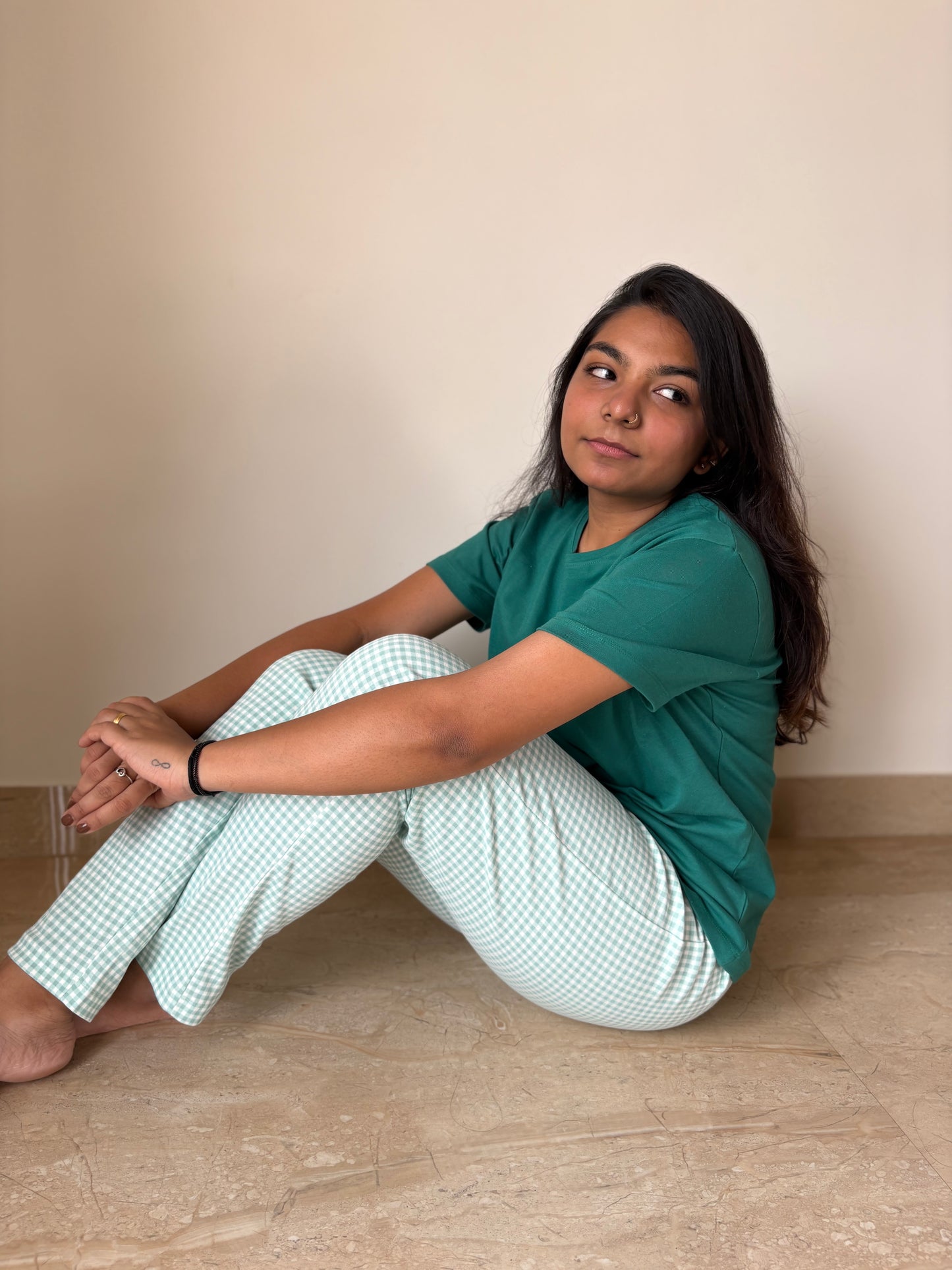 MINTY CHECKS(Pant set)