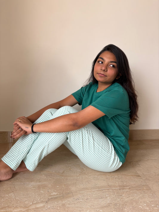 MINTY CHECKS(Pant set)