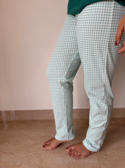 MINTY CHECKS(Pant set)