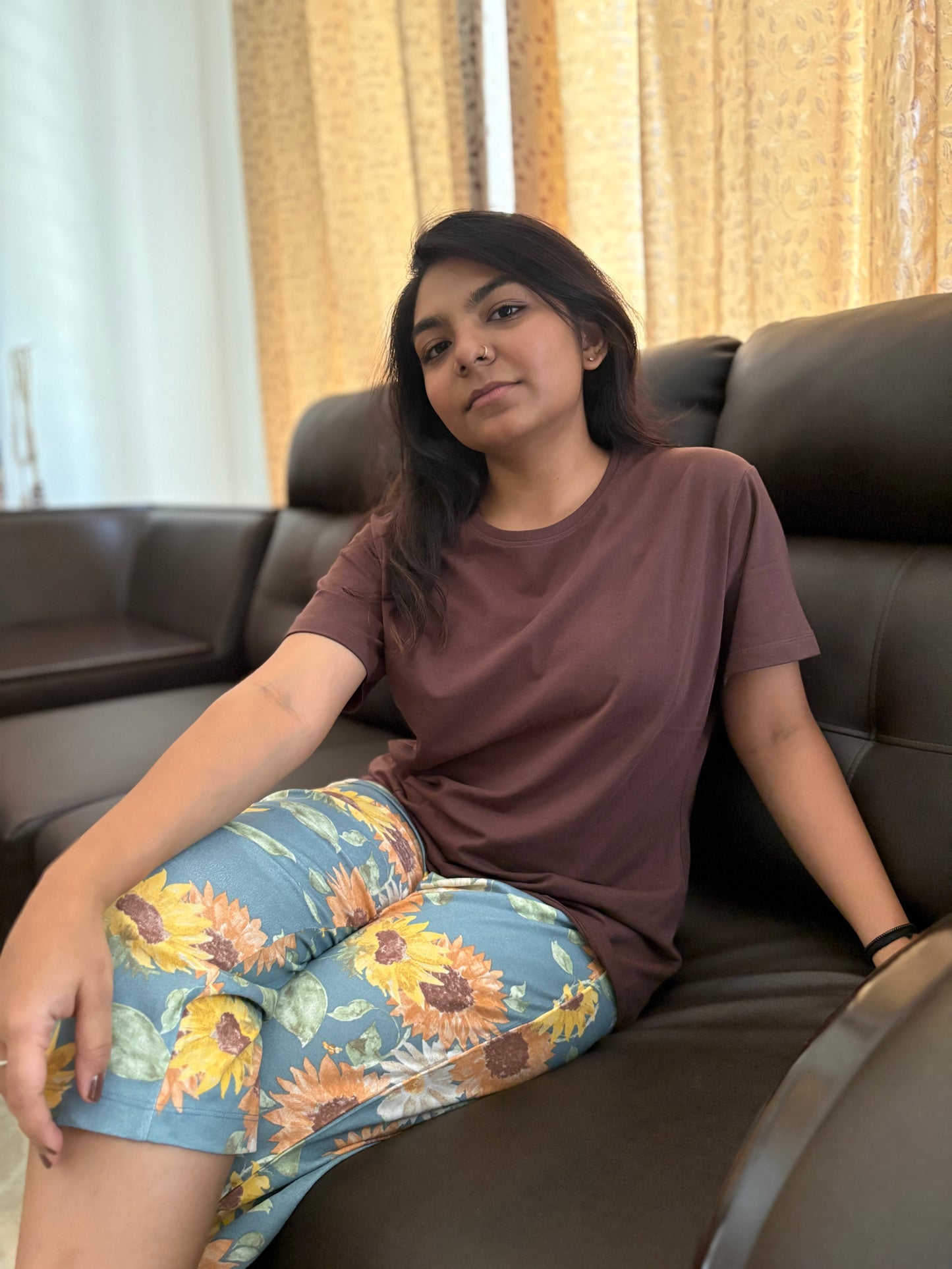 FLORAL VIBES(3/4 pant set)